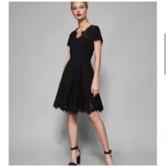 Ted Baker Saloane Embroidered Skater Dress US Size 4 - Picture 2 of 12